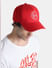 Red Logo Print Baseball Cap_410800+6